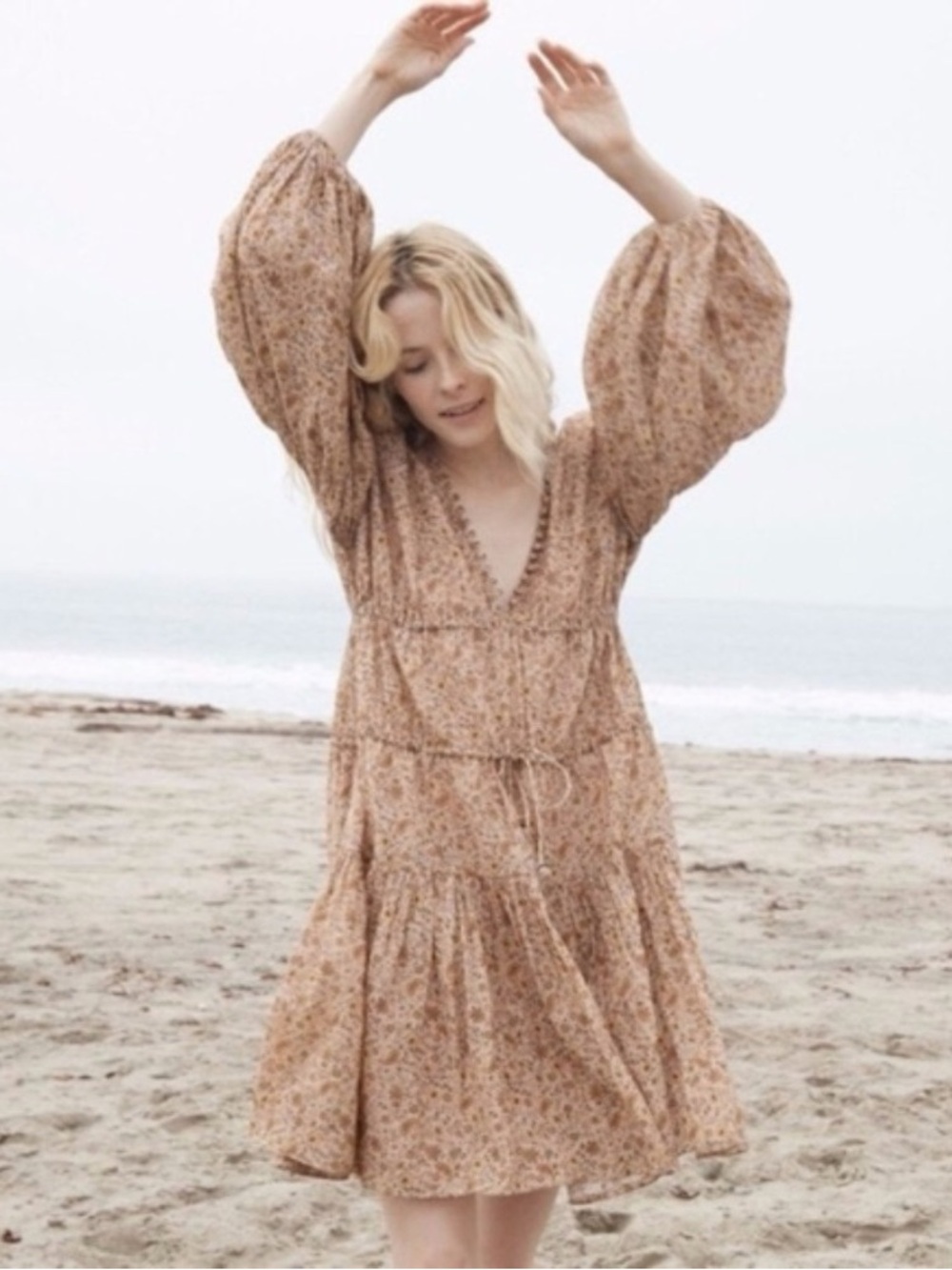 Dôen Grasse Jaipur Mustard Floral Dress